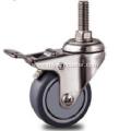 2` inch Stainless steel bracket screw nylon casters with brakes